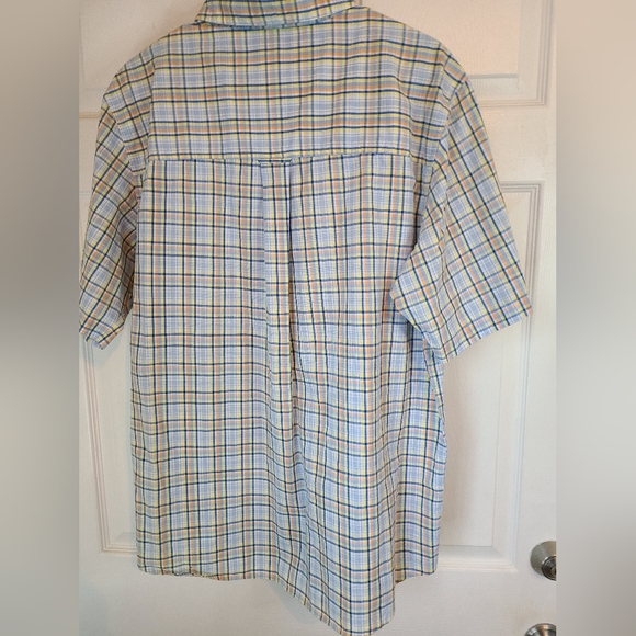 (991) Chaps Men's Classic Short Sleeve Button Down Shirt, Size: Large Checkered - Picture 12 of 14